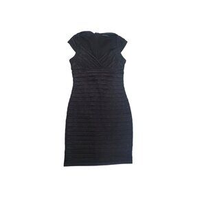 Events Collection Black Sleeveless Bodycon Dress With V-Neck Design & Back Zip C